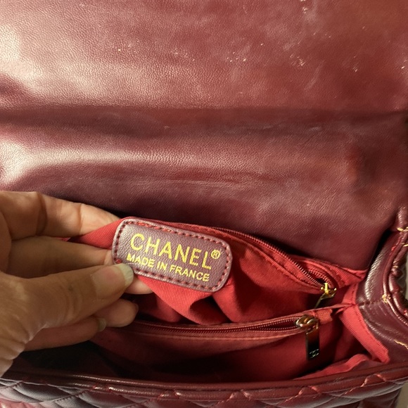 Vintage chanel CoCo medium burgundy purse - Picture 11 of 16